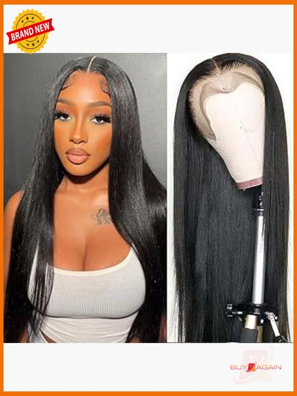 100% Human Hair Lace Front Wig 13x4 200 Density Glueless Wear and Go